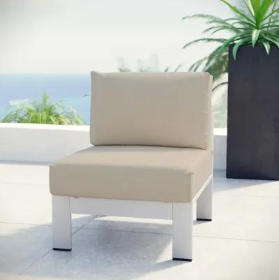 Shore Armless Outdoor Patio Aluminum Chair