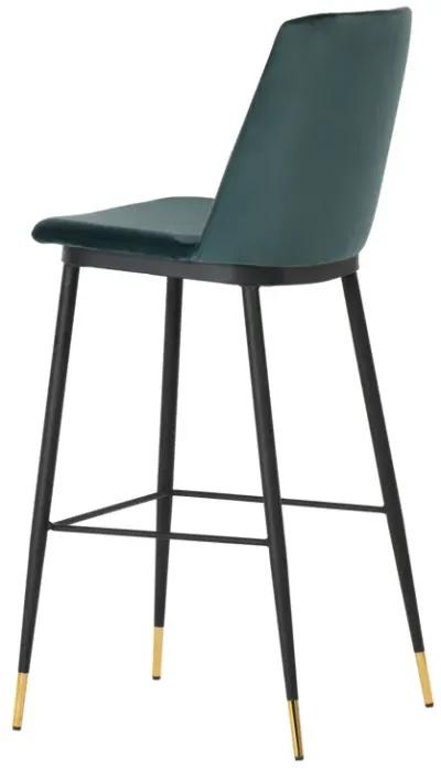 Evora Green Velvet Counter Stool - Set of 2