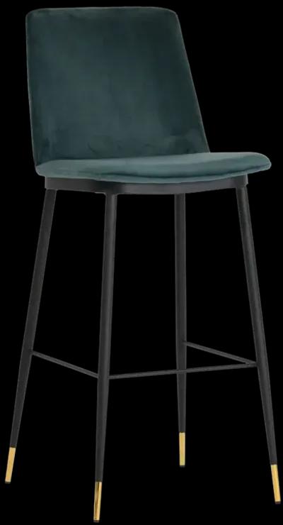 Evora Green Velvet Counter Stool - Set of 2