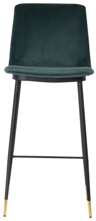 Evora Green Velvet Counter Stool - Set of 2