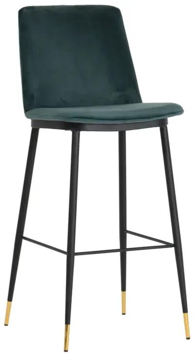 Evora Green Velvet Counter Stool - Set of 2