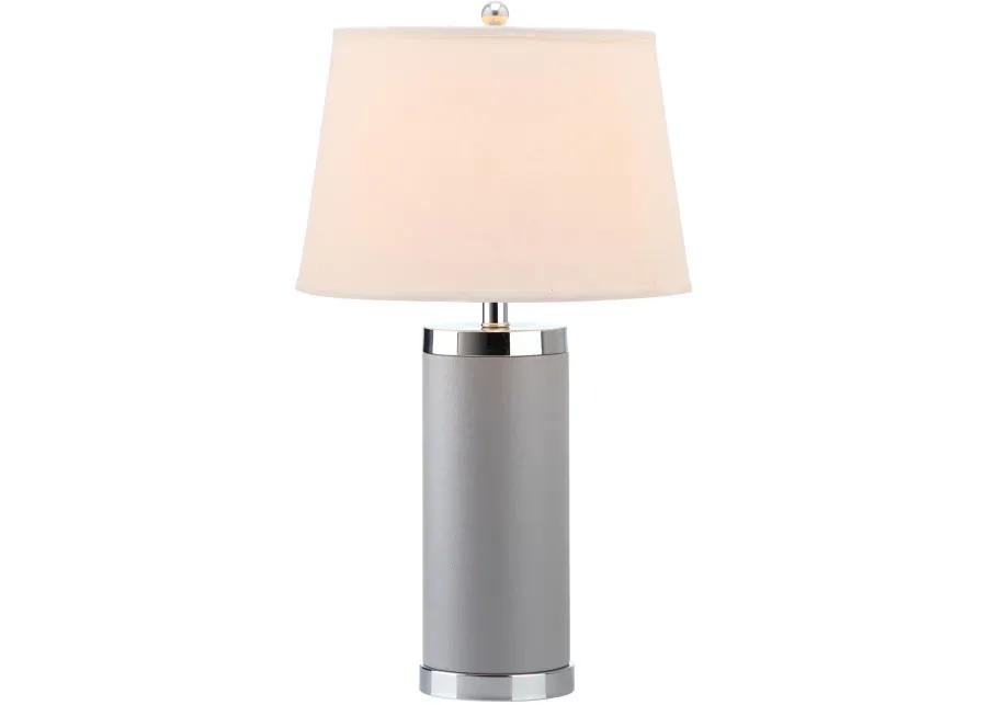 Leather Column Table Lamps - Set of 2