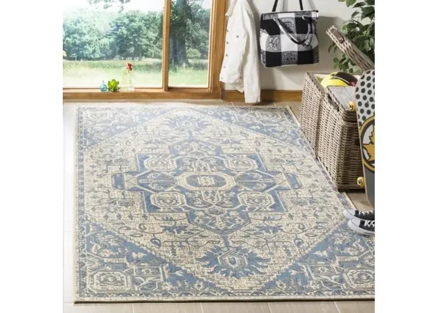 LINDEN 138 Collection LND138M-4 Blue / Creme 4' X 6'