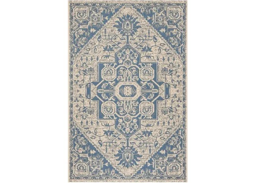 LINDEN 138 Collection LND138M-4 Blue / Creme 4' X 6'