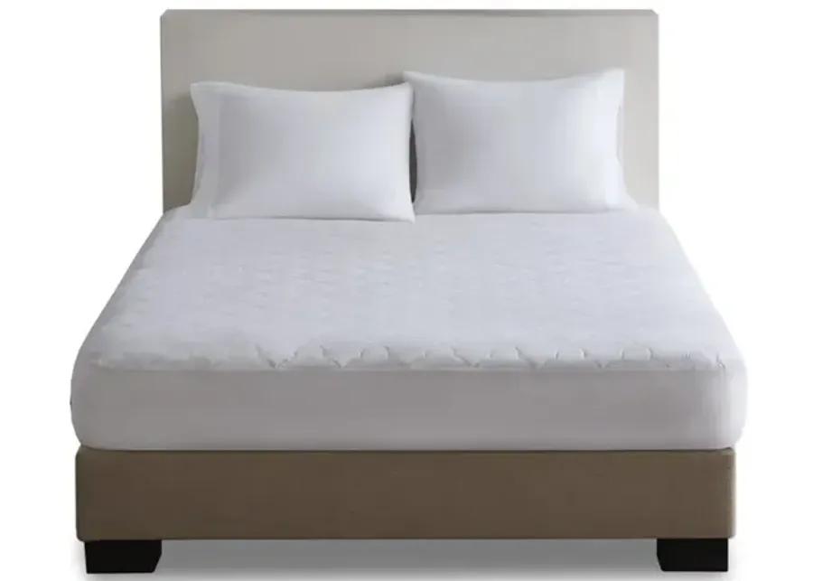 Sleep Philosophy All Natural White Cotton Percale Quilted Mattress Pad