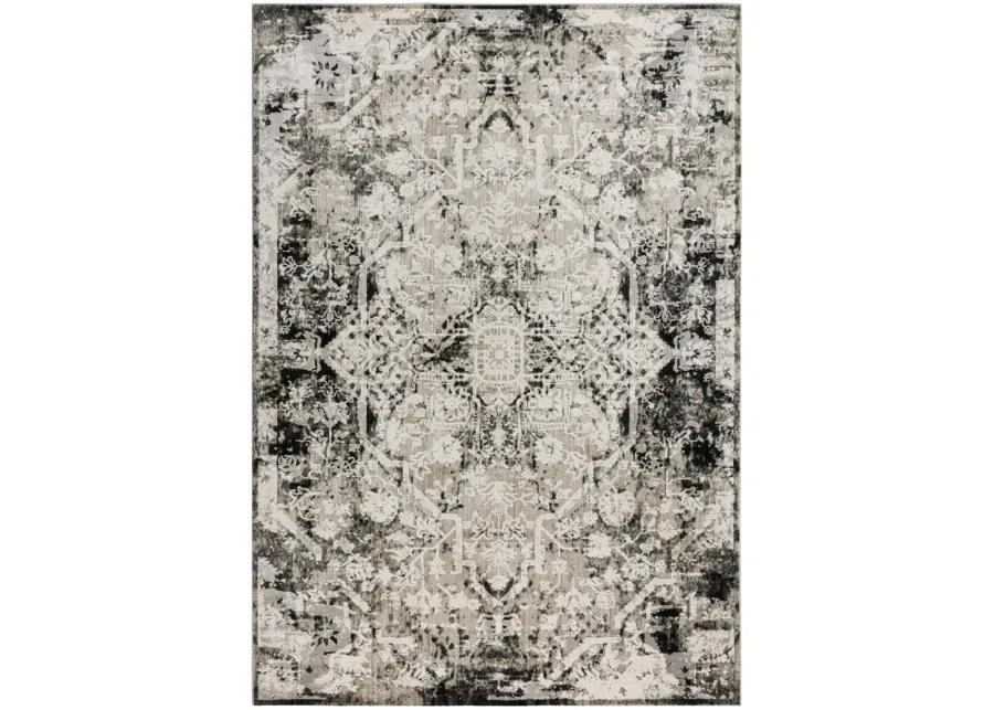 Calabria Natural Medallion Polyester 5'3" x 7'6" Rectangle Rug