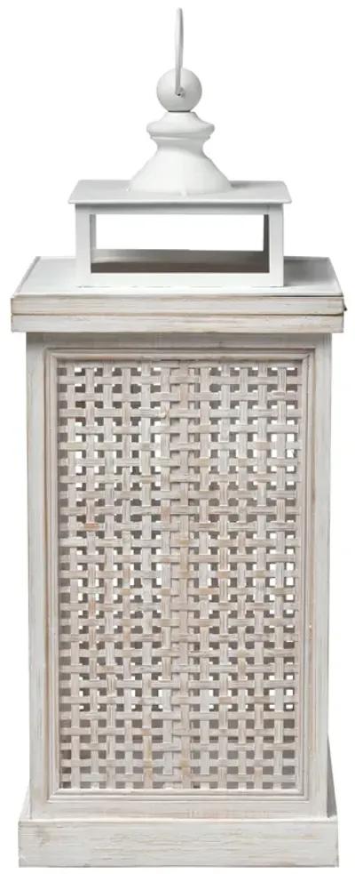 Paley Lantern - Set of 2 Weathered White