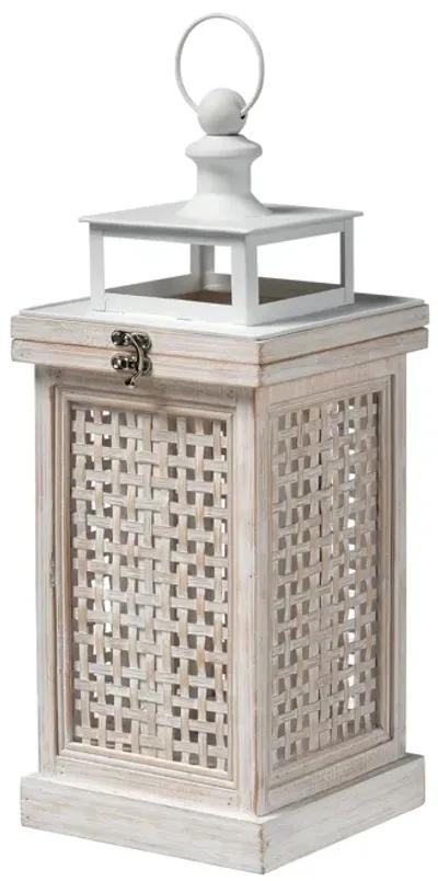 Paley Lantern - Set of 2 Weathered White