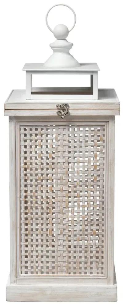 Paley Lantern - Set of 2 Weathered White