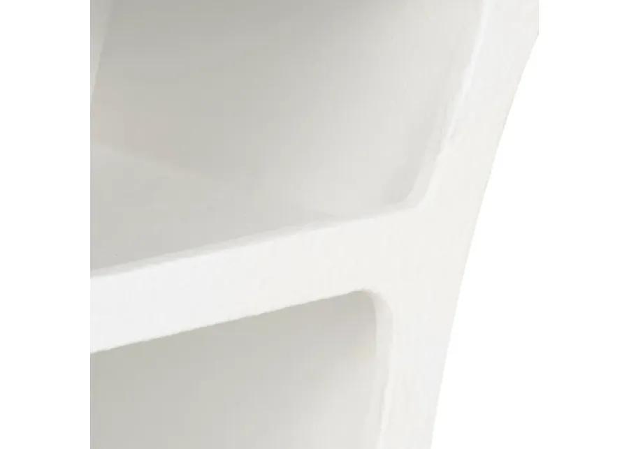 24" Long Curved 3-shelf Wall Storage, White