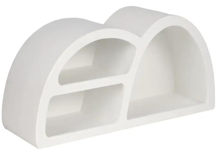 24" Long Curved 3-shelf Wall Storage, White