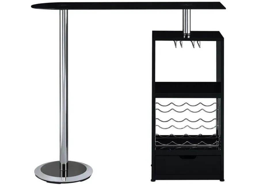 Koufax 1-drawer Bar Table Glossy Black