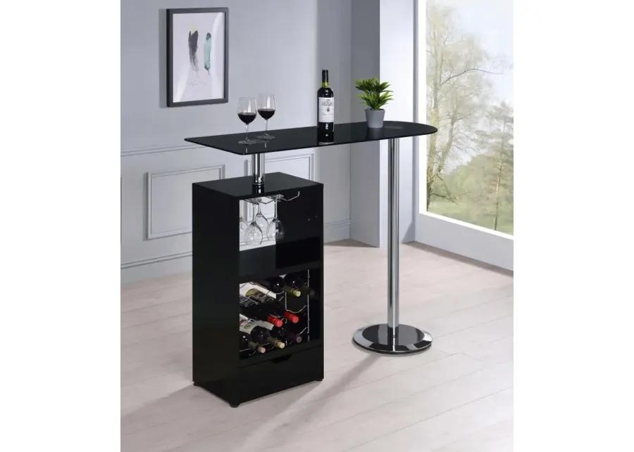 Koufax 1-drawer Bar Table Glossy Black