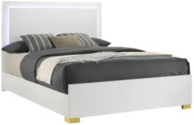 Marceline Full Bed with LED Headboard White