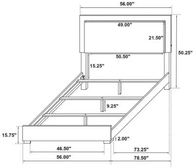 Marceline Full Bed with LED Headboard White