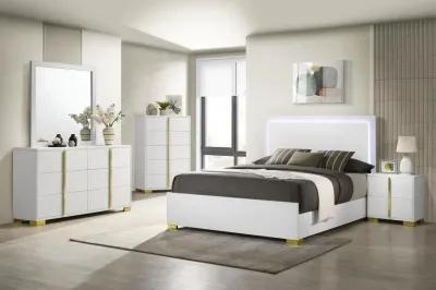 Marceline Full Bed with LED Headboard White