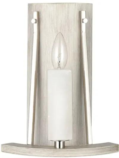 White Stone 12" High 1-Light Sconce - Polished Nickel