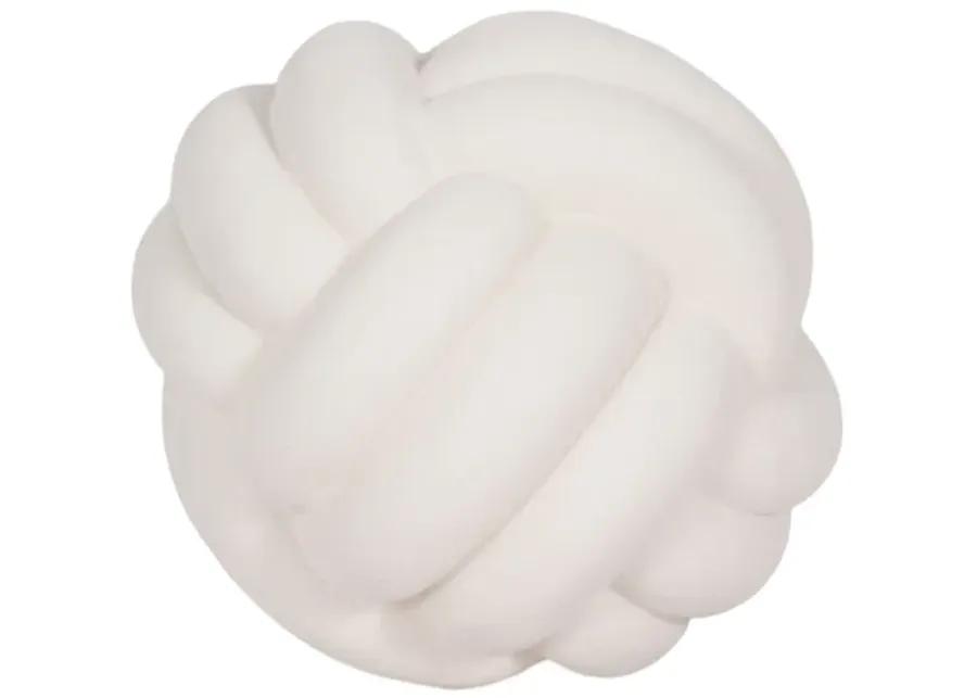 5" Knot Orb Rough Texture, White