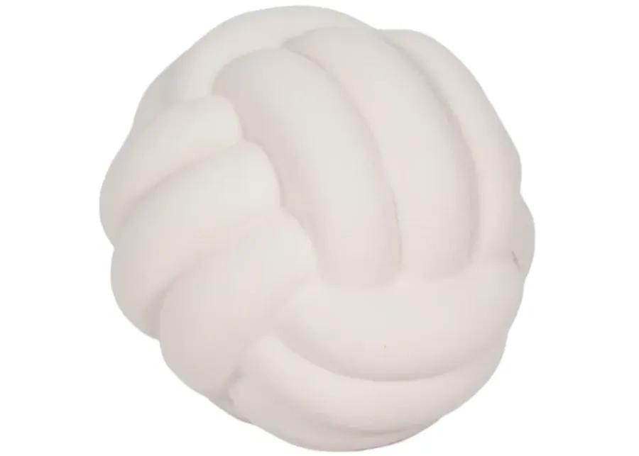 5" Knot Orb Rough Texture, White