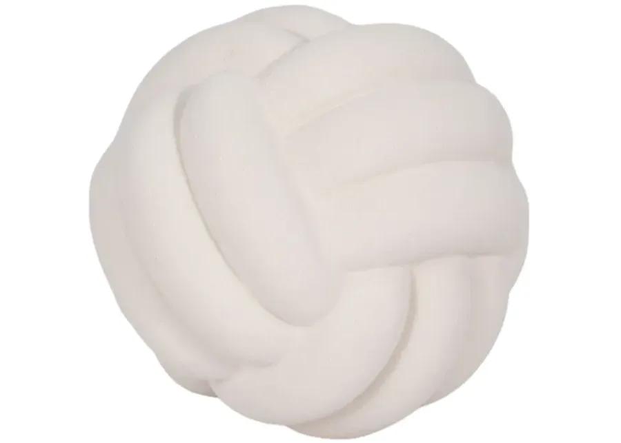 5" Knot Orb Rough Texture, White