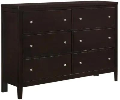 Carlton Bedroom Set with Upholstered Headboard Cappuccino