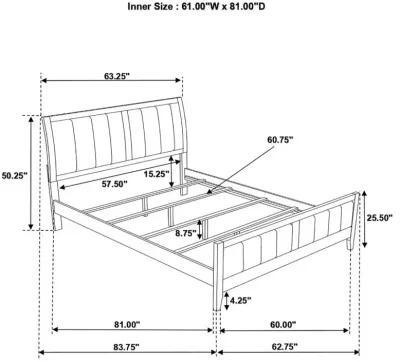 Carlton Bedroom Set with Upholstered Headboard Cappuccino