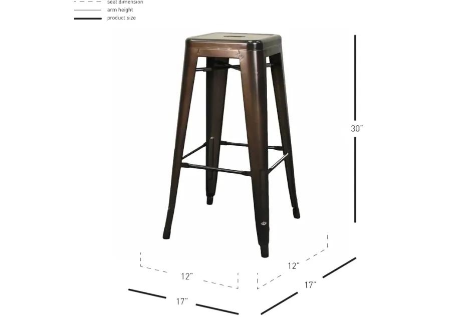 Metropolis Metal Backless Bar Stool, Gunmetal (Set of 4)