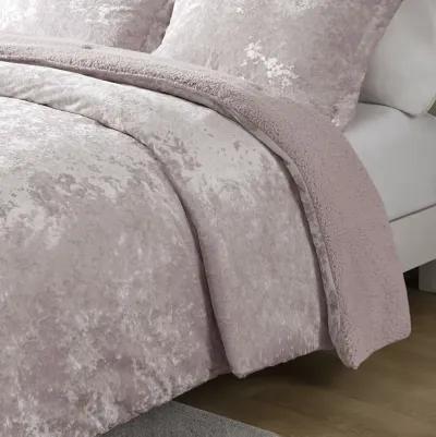 Mira Crushed Velvet Sherpa Reversible Comforter Set