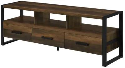 James 3-drawer Composite Wood 60" TV Stand Dark Pine