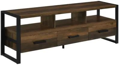 James 3-drawer Composite Wood 60" TV Stand Dark Pine