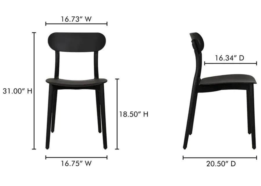 Kent Outdoor Dining Chair Black - Set Of Two