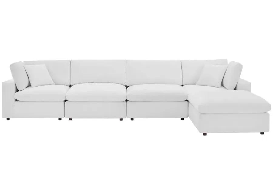 Commix Down Filled Overstuffed Performance Velvet 5-Piece Sectional Sofa