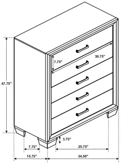 Brandon 5-drawer Chest Medium Warm Brown