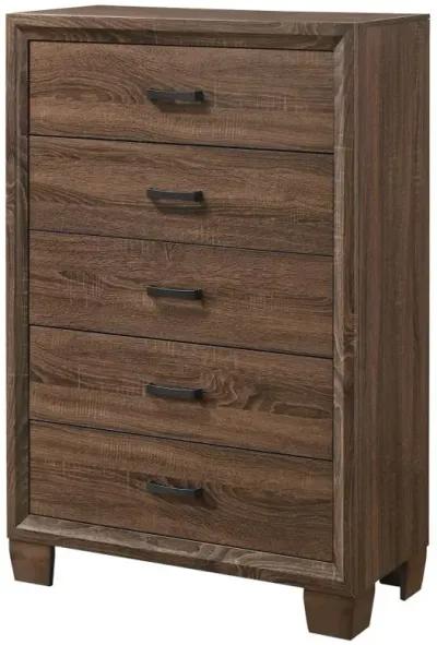 Brandon 5-drawer Chest Medium Warm Brown