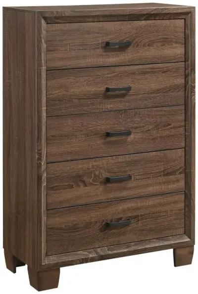 Brandon 5-drawer Chest Medium Warm Brown