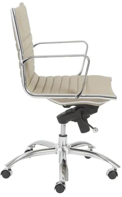 Dirk Low Back Office Chair in Taupe with Chromed Steel Base