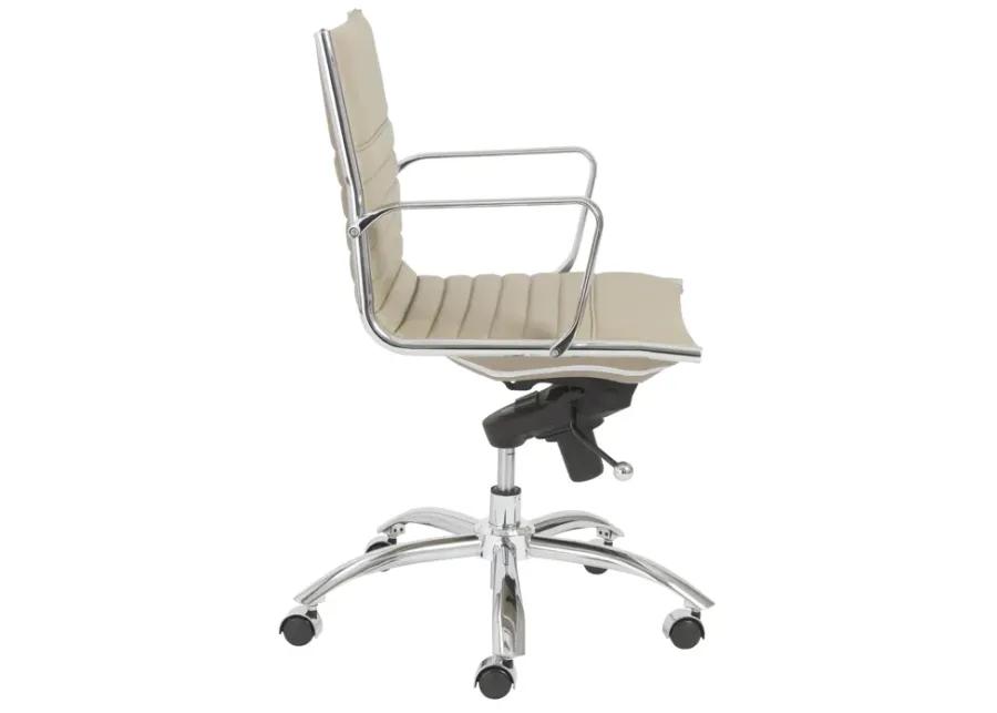 Dirk Low Back Office Chair in Taupe with Chromed Steel Base