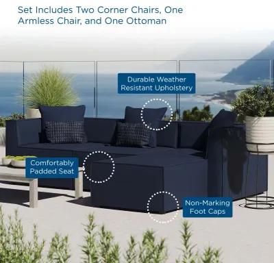 Saybrook Outdoor Patio Upholstered 4-Piece Sectional Sofa