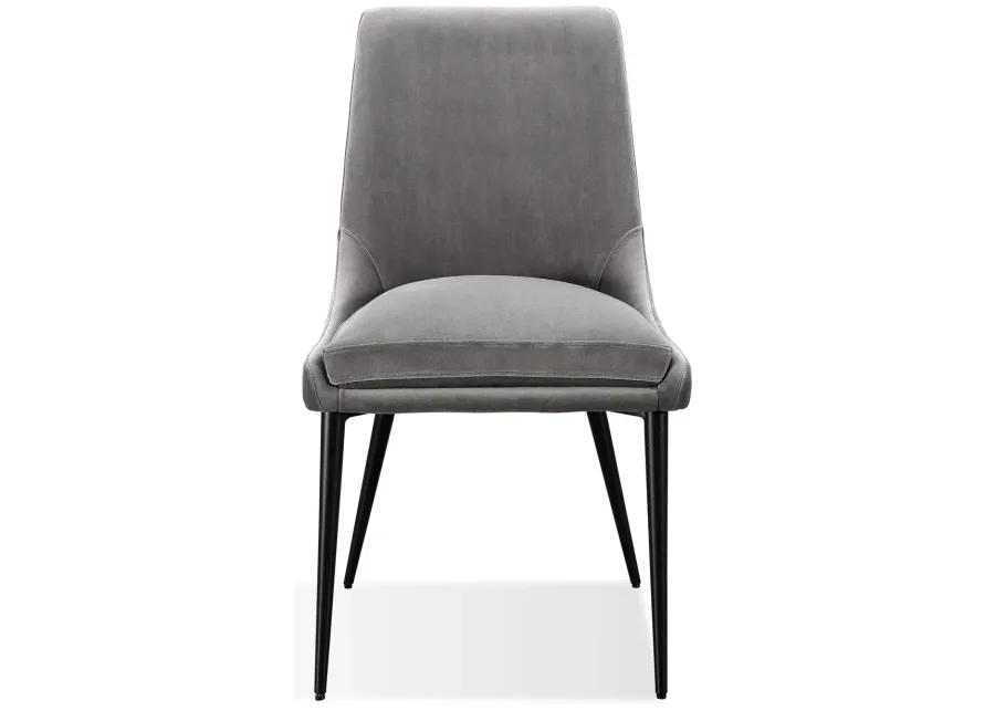 Winston Upholstered Metal Leg Dining Chair in Goose and Black