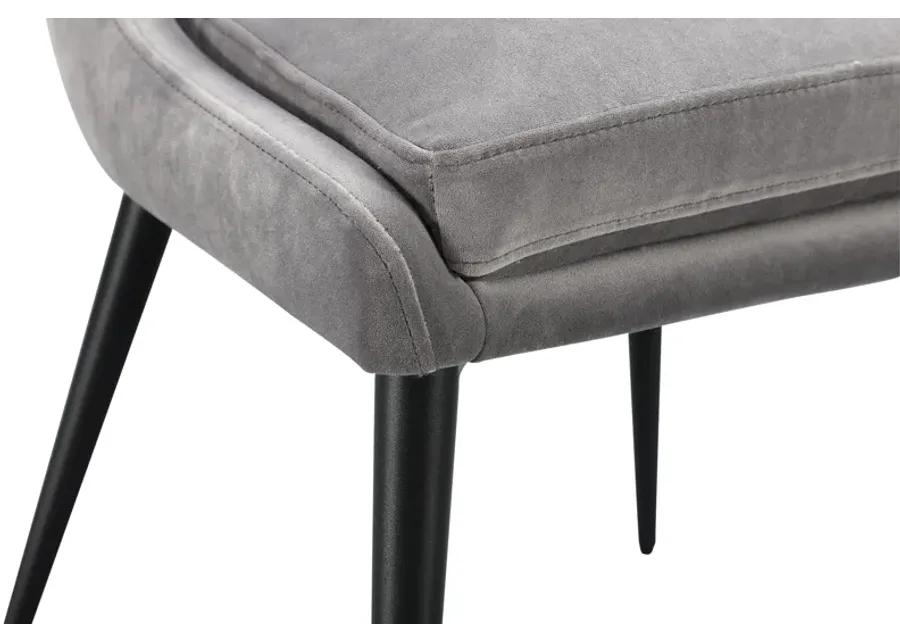 Winston Upholstered Metal Leg Dining Chair in Goose and Black