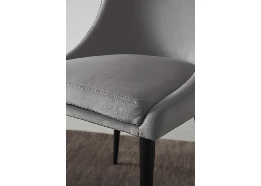 Winston Upholstered Metal Leg Dining Chair in Goose and Black