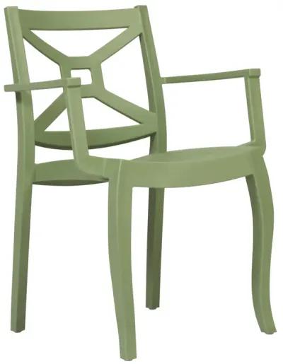 Zeus Set of 4 Stackable Armchair-Green