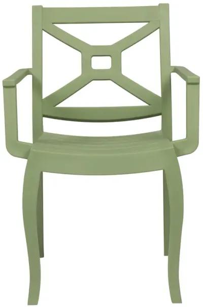 Zeus Set of 4 Stackable Armchair-Green