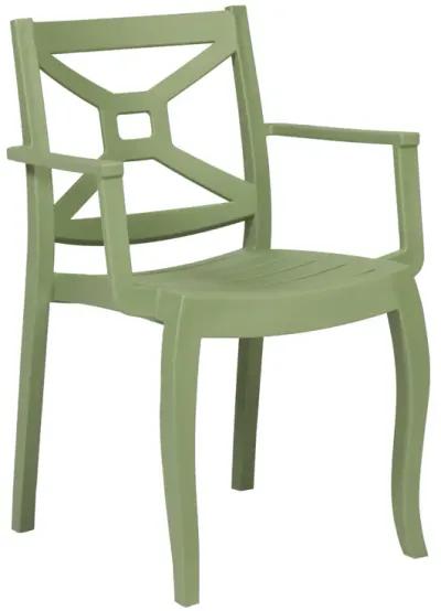 Zeus Set of 4 Stackable Armchair-Green