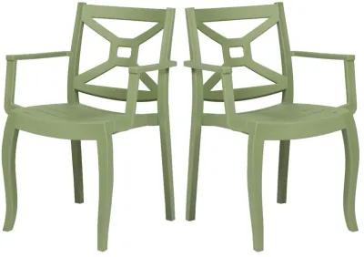 Zeus Set of 4 Stackable Armchair-Green