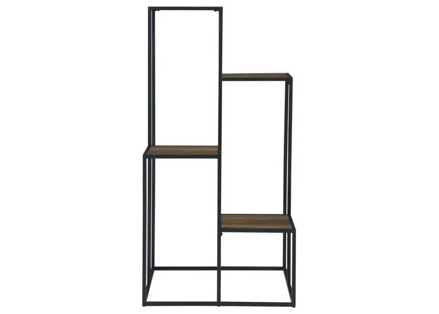 Rito 4-tier Display Shelf Rustic Brown and Black