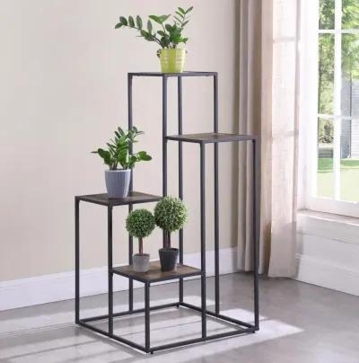 Rito 4-tier Display Shelf Rustic Brown and Black