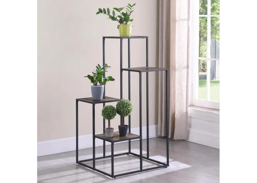 Rito 4-tier Display Shelf Rustic Brown and Black