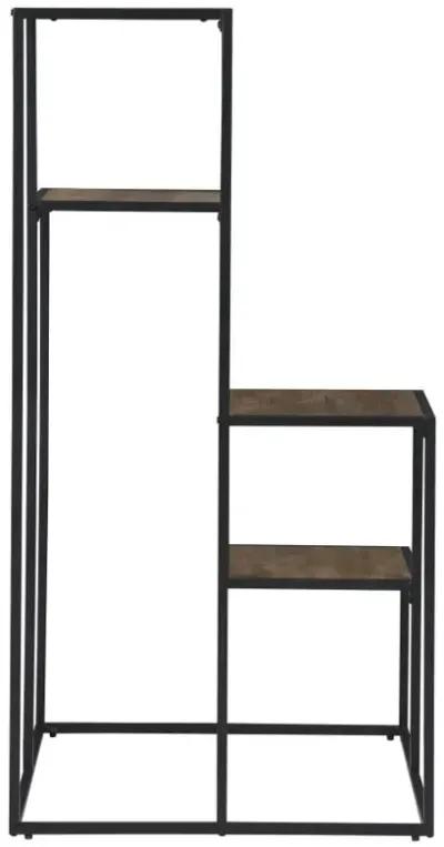 Rito 4-tier Display Shelf Rustic Brown and Black