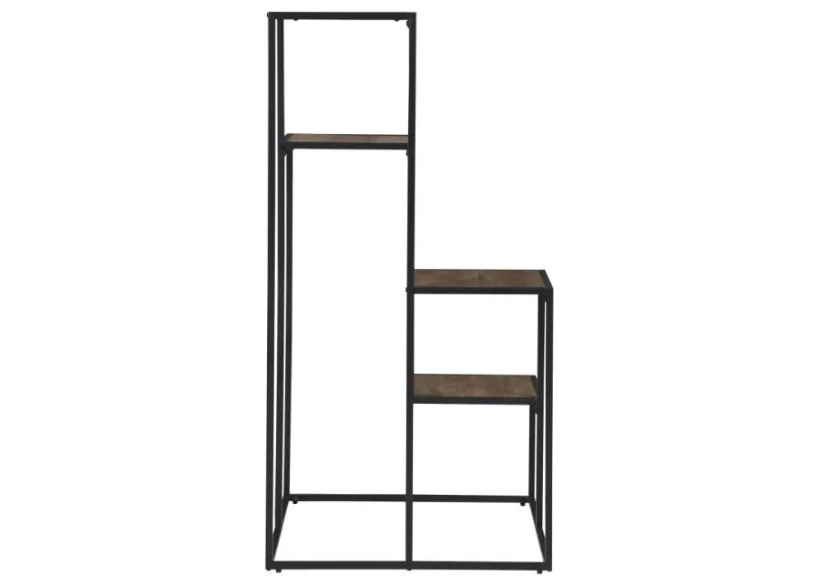 Rito 4-tier Display Shelf Rustic Brown and Black